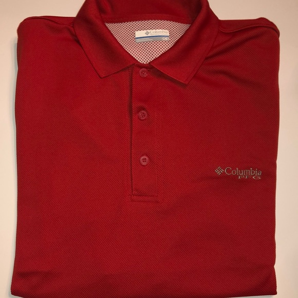 Columbia PFG Omni Shade Red Polo Shirt SzL - Picture 2 of 8